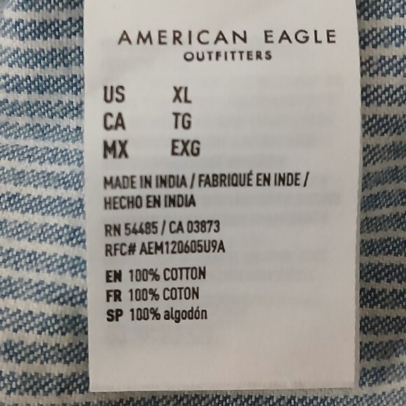 American Eagle Romper XL Striped Tie Front Button Down 100% Cotton Jumpsuit - Picture 8 of 9